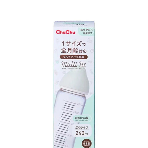 Chuchubaby｜Multi - Fit 闊口耐熱玻璃奶樽｜240mL - Breastpump City