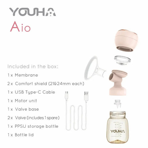 Youha 優合｜Aio 電動吸奶器及哺乳按摩器 - Breastpump City